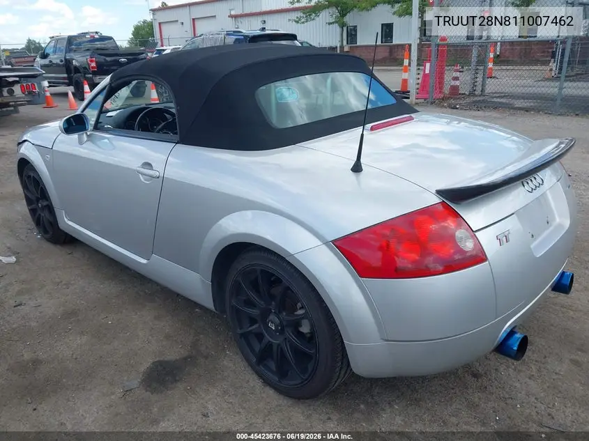 2001 Audi Tt VIN: TRUUT28N811007462 Lot: 45423676