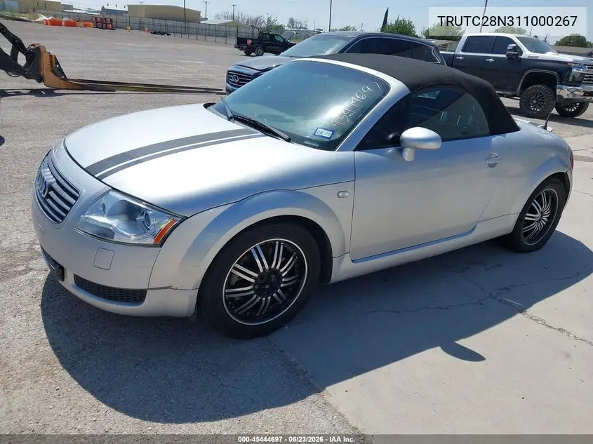 2001 Audi Tt VIN: TRUTC28N311000267 Lot: 45444697