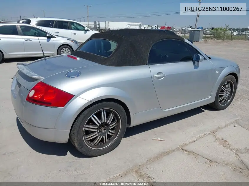 2001 Audi Tt VIN: TRUTC28N311000267 Lot: 45444697