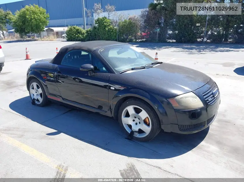 2001 Audi Tt VIN: TRUUT28N611029962 Lot: 45447526