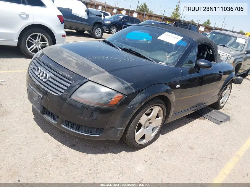 2001 Audi Tt VIN: TRUUT28N111036706 Lot: 45479654