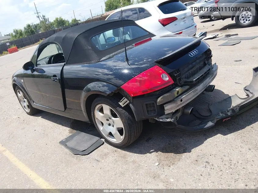 2001 Audi Tt VIN: TRUUT28N111036706 Lot: 45479654