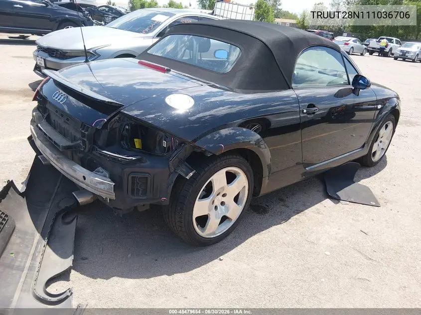 2001 Audi Tt VIN: TRUUT28N111036706 Lot: 45479654