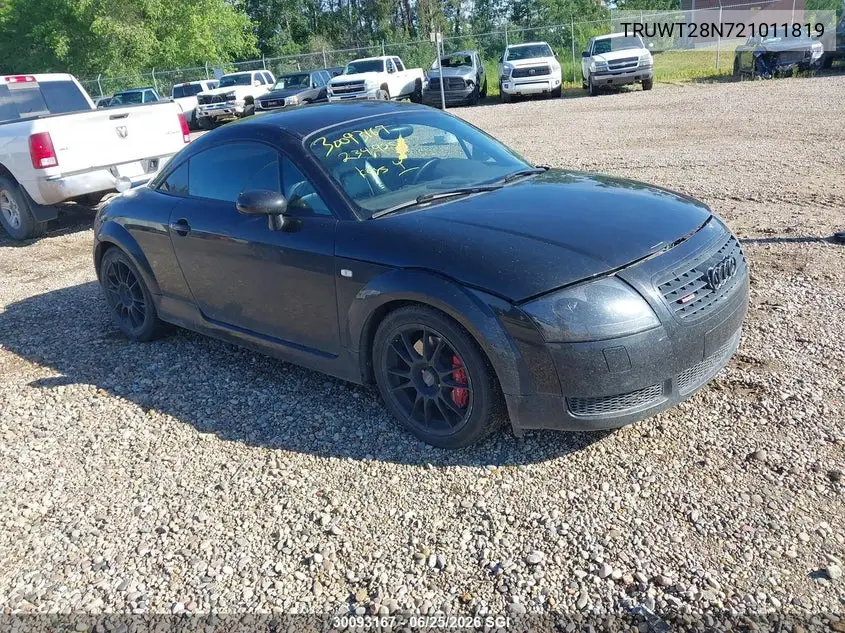 2002 Audi Tt Quaro VIN: TRUWT28N721011819 Lot: 30093167