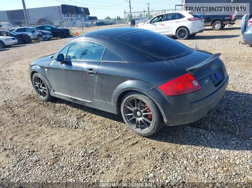 2002 Audi Tt Quaro VIN: TRUWT28N721011819 Lot: 30093167