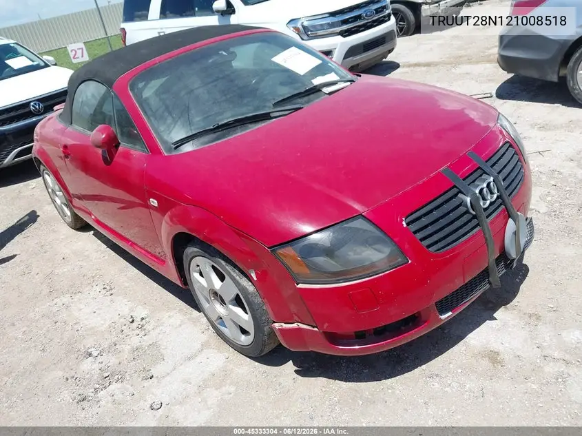 2002 Audi Tt 1.8L VIN: TRUUT28N121008518 Lot: 45333304