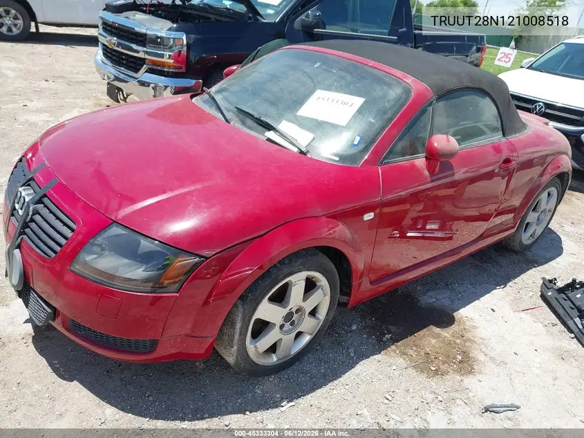 2002 Audi Tt 1.8L VIN: TRUUT28N121008518 Lot: 45333304
