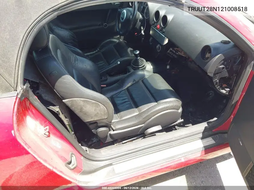2002 Audi Tt 1.8L VIN: TRUUT28N121008518 Lot: 45333304