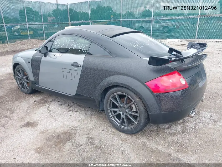 2002 Audi Tt 1.8L VIN: TRUWT28N321012496 Lot: 45397846