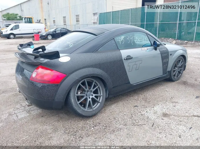 2002 Audi Tt 1.8L VIN: TRUWT28N321012496 Lot: 45397846