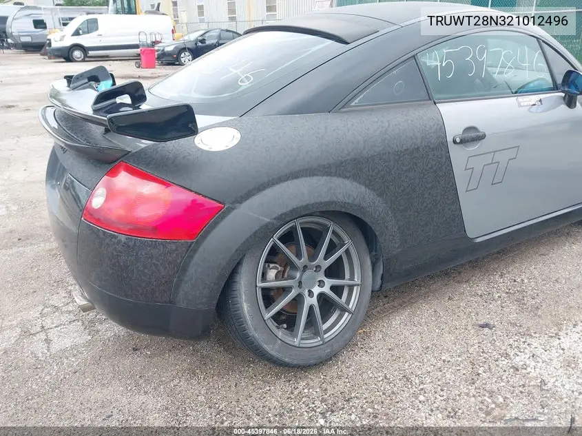 2002 Audi Tt 1.8L VIN: TRUWT28N321012496 Lot: 45397846