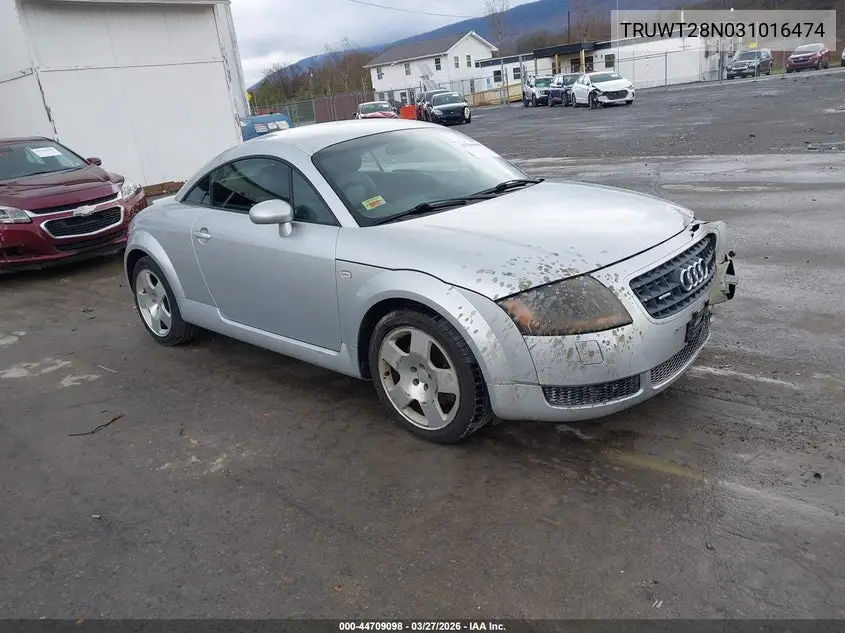 2003 Audi Tt 1.8L VIN: TRUWT28N031016474 Lot: 44709098