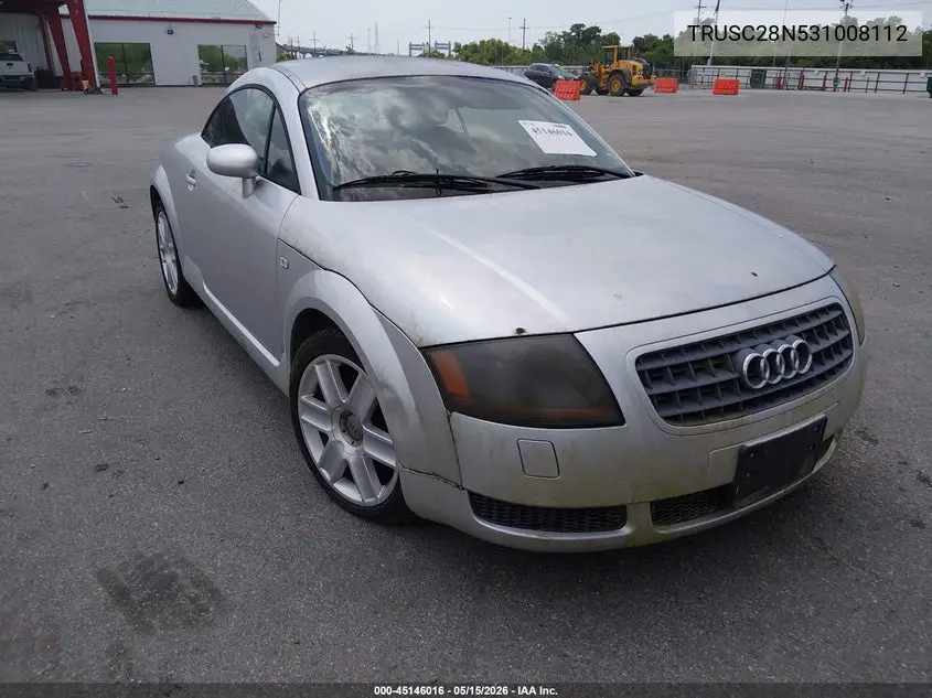 2003 Audi Tt 1.8L VIN: TRUSC28N531008112 Lot: 45146016
