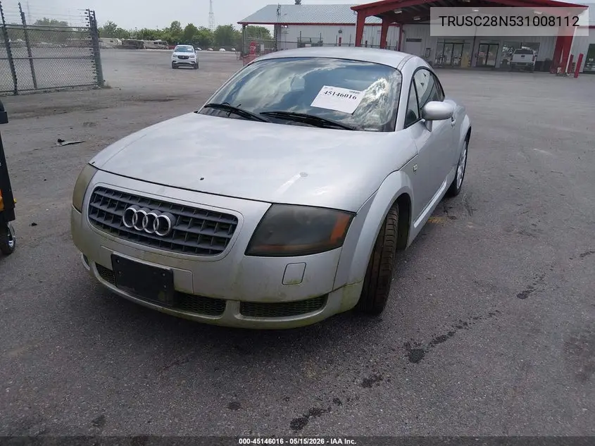 2003 Audi Tt 1.8L VIN: TRUSC28N531008112 Lot: 45146016