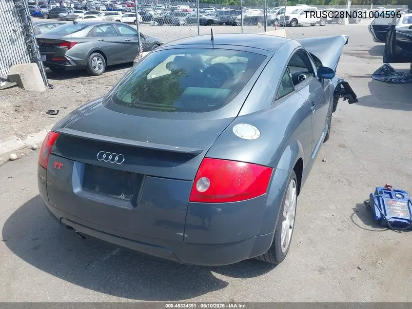 2003 Audi Tt 1.8L VIN: TRUSC28N031004596 Lot: 45334391