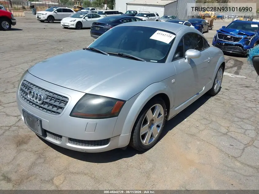 2003 Audi Tt 1.8L VIN: TRUSC28N931016990 Lot: 45342729