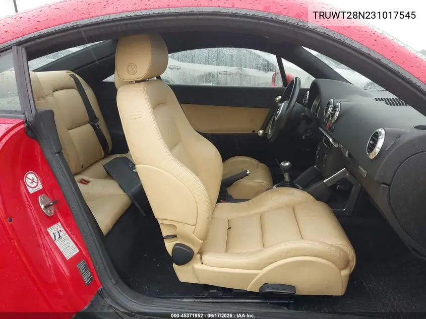 2003 Audi Tt 1.8L VIN: TRUWT28N231017545 Lot: 45371952