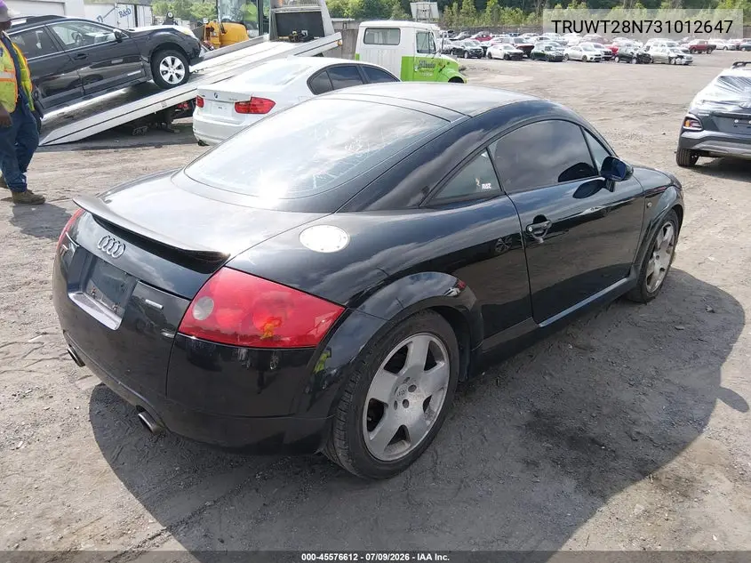 2003 Audi Tt 1.8L VIN: TRUWT28N731012647 Lot: 45576612