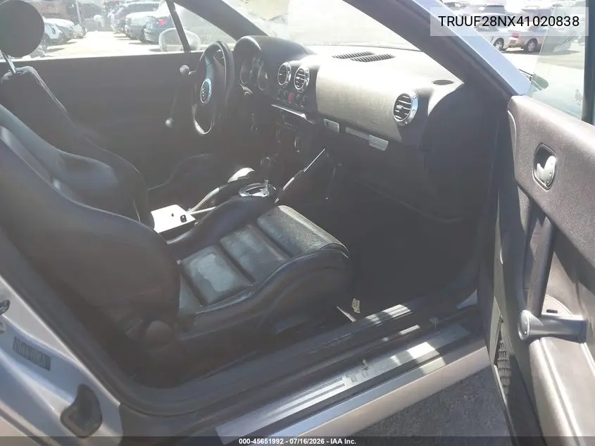 2004 Audi Tt 3.2L VIN: TRUUF28NX41020838 Lot: 45651992