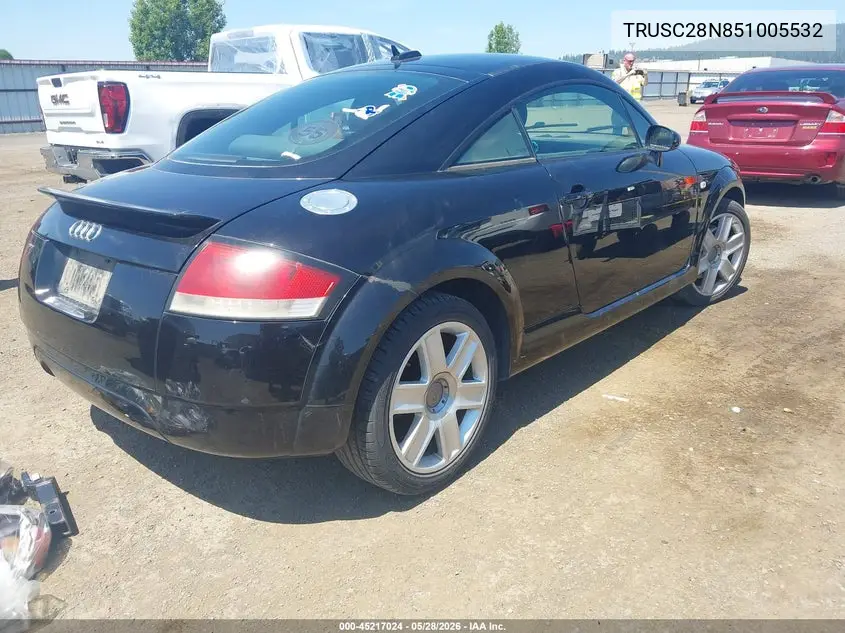 2005 Audi Tt 1.8L VIN: TRUSC28N851005532 Lot: 45217024