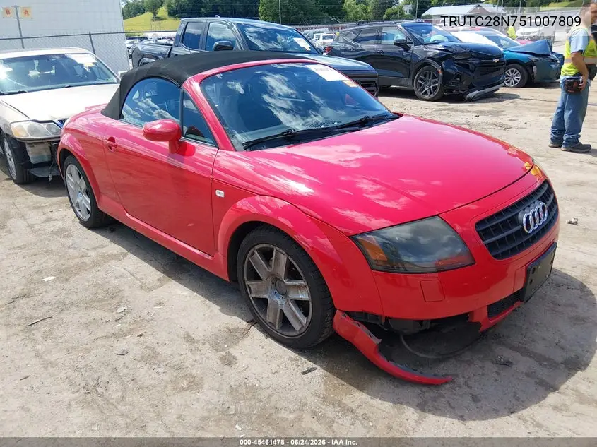 2005 Audi Tt 1.8L VIN: TRUTC28N751007809 Lot: 45461478
