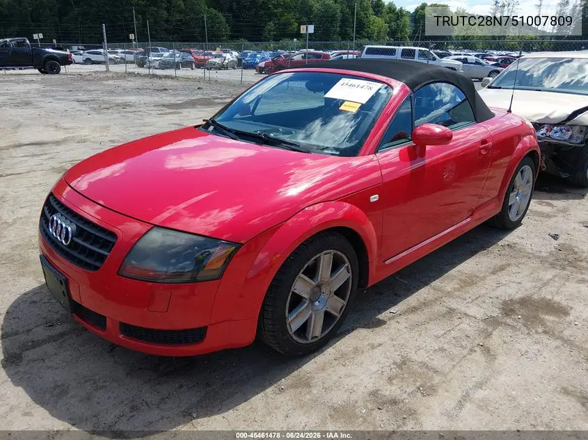 2005 Audi Tt 1.8L VIN: TRUTC28N751007809 Lot: 45461478