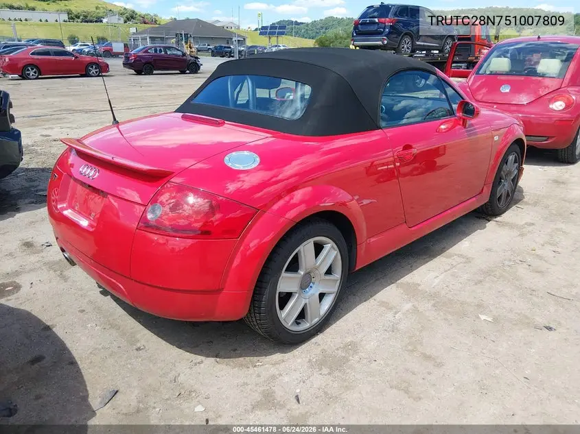 2005 Audi Tt 1.8L VIN: TRUTC28N751007809 Lot: 45461478