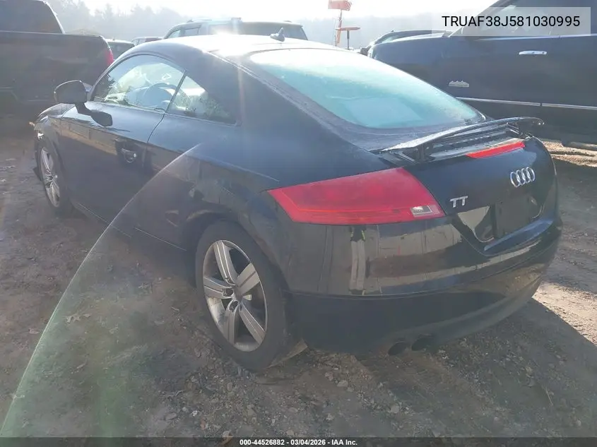 2008 Audi Tt 2.0T VIN: TRUAF38J581030995 Lot: 44526882
