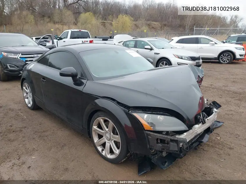 2008 Audi Tt 3.2 VIN: TRUDD38J181002968 Lot: 44769156
