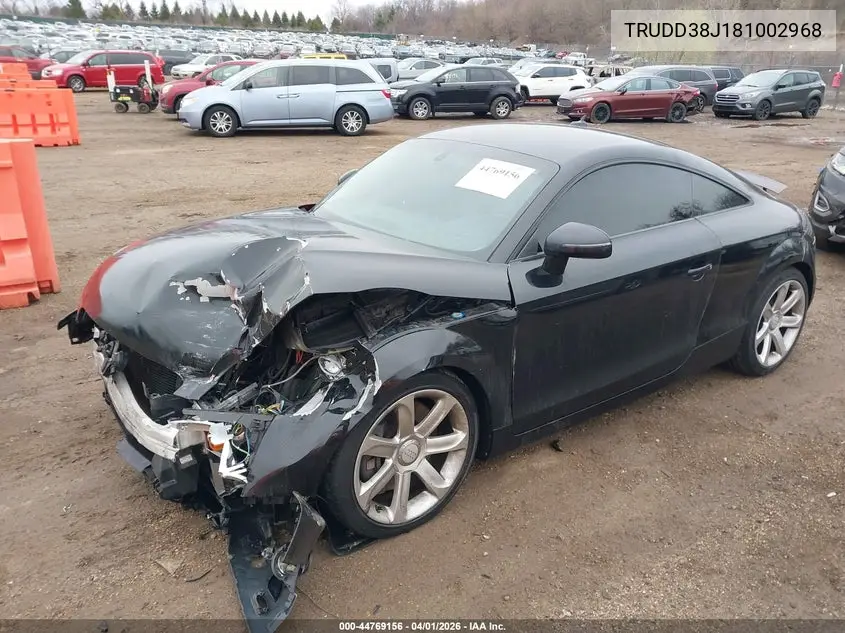 2008 Audi Tt 3.2 VIN: TRUDD38J181002968 Lot: 44769156