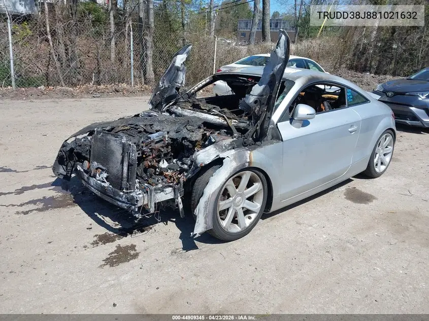 2008 Audi Tt 3.2 VIN: TRUDD38J881021632 Lot: 44909345
