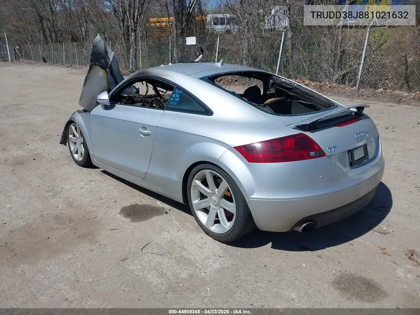 2008 Audi Tt 3.2 VIN: TRUDD38J881021632 Lot: 44909345