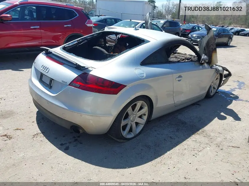 2008 Audi Tt 3.2 VIN: TRUDD38J881021632 Lot: 44909345