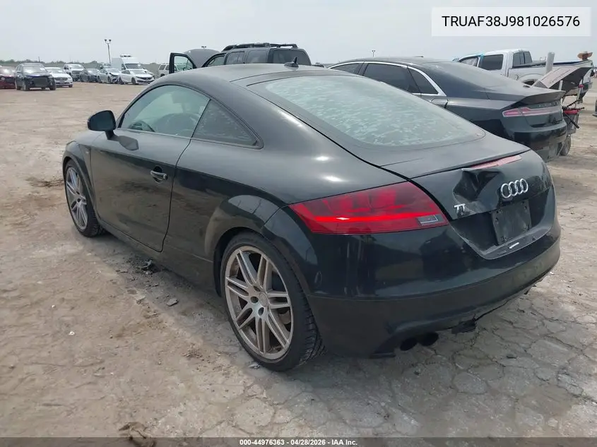 2008 Audi Tt 2.0T VIN: TRUAF38J981026576 Lot: 44976363