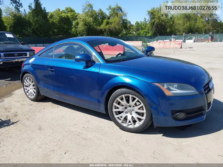 2008 Audi Tt 3.2 VIN: TRUDD38J681027655 Lot: 44993918