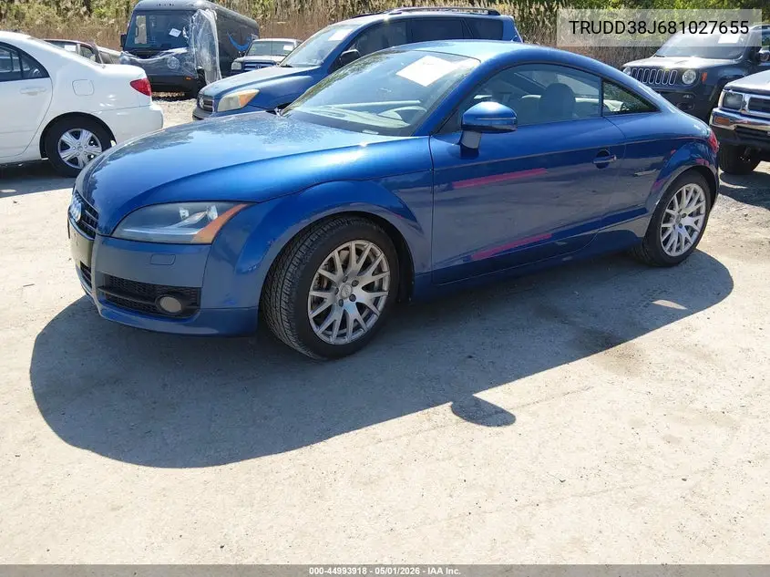2008 Audi Tt 3.2 VIN: TRUDD38J681027655 Lot: 44993918