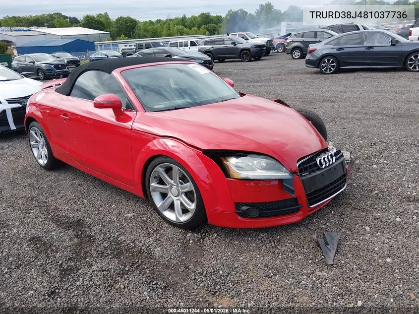 2008 Audi Tt 3.2 VIN: TRURD38J481037736 Lot: 45011244