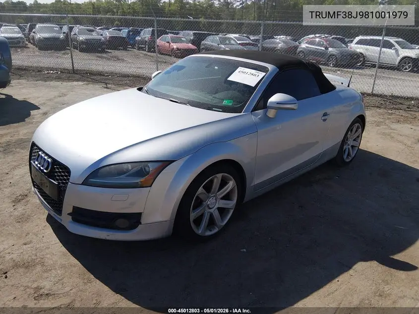 2008 Audi Tt 2.0T VIN: TRUMF38J981001979 Lot: 45012803