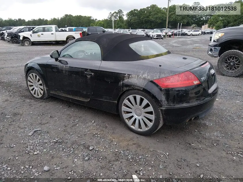 2008 Audi Tt 2.0T VIN: TRUMF38J181012538 Lot: 45244301