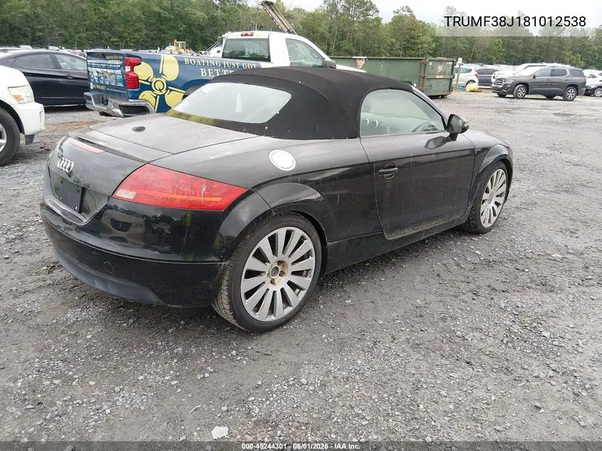 2008 Audi Tt 2.0T VIN: TRUMF38J181012538 Lot: 45244301
