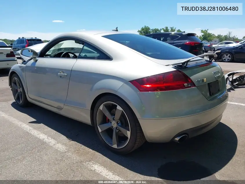 2008 Audi Tt 3.2 VIN: TRUDD38J281006480 Lot: 45384347