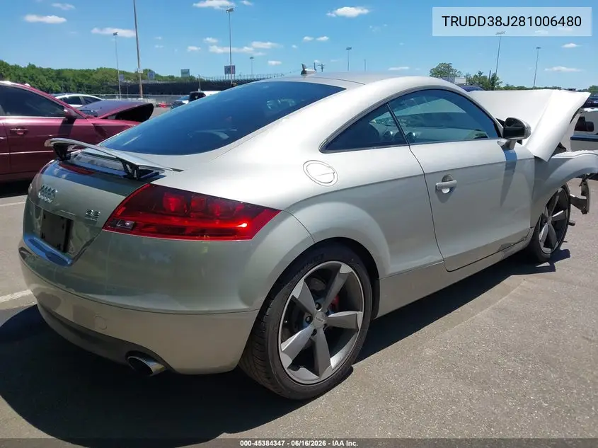 2008 Audi Tt 3.2 VIN: TRUDD38J281006480 Lot: 45384347