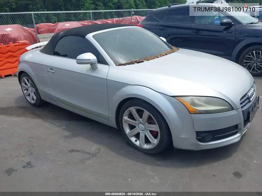 2008 Audi Tt 2.0T VIN: TRUMF38J981001710 Lot: 45404938