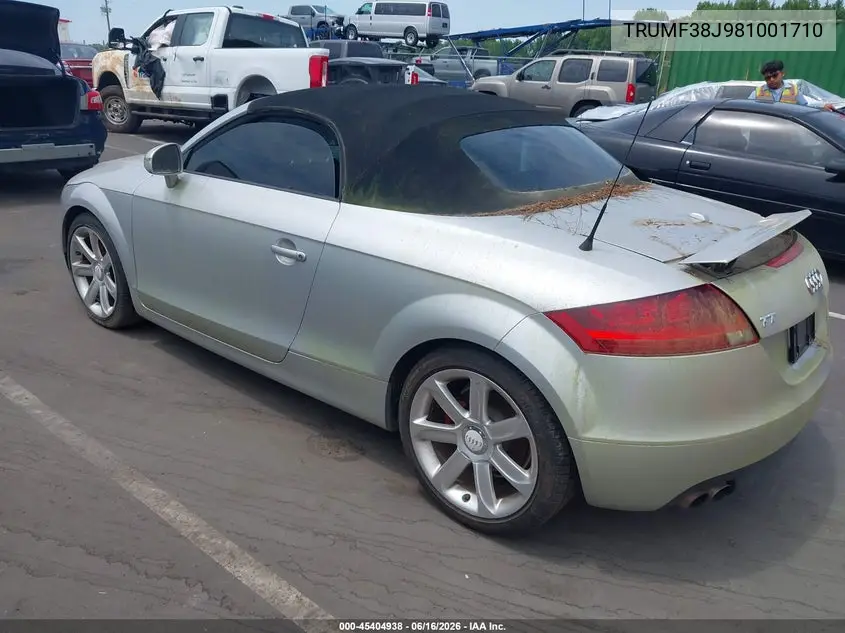 2008 Audi Tt 2.0T VIN: TRUMF38J981001710 Lot: 45404938