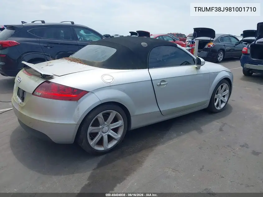 2008 Audi Tt 2.0T VIN: TRUMF38J981001710 Lot: 45404938