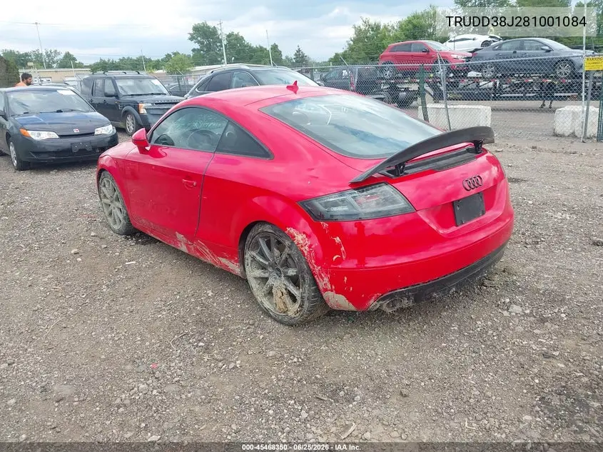 2008 Audi Tt 3.2 VIN: TRUDD38J281001084 Lot: 45468350
