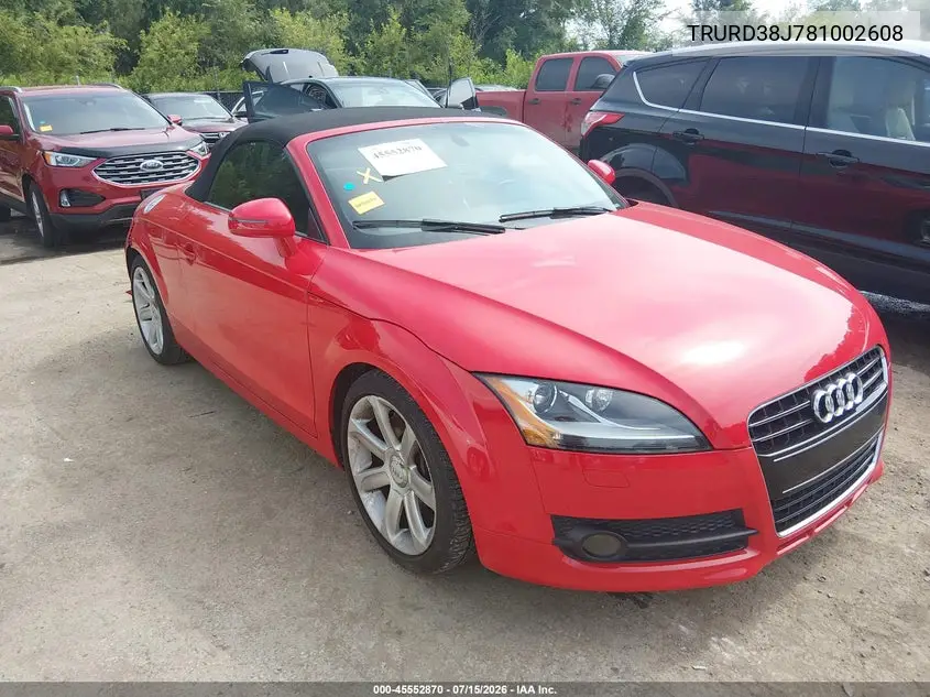 2008 Audi Tt 3.2 VIN: TRURD38J781002608 Lot: 45552870