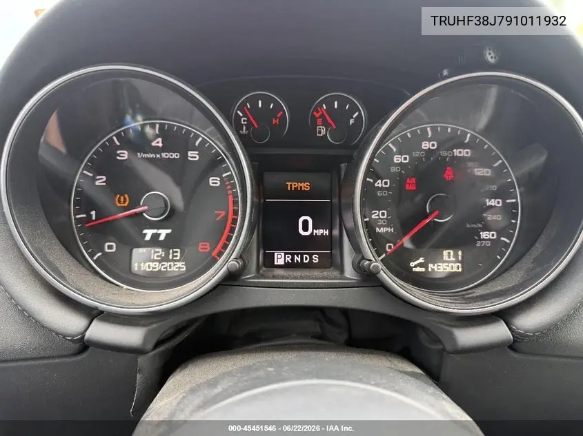 2009 Audi Tt 2.0T VIN: TRUHF38J791011932 Lot: 45451546