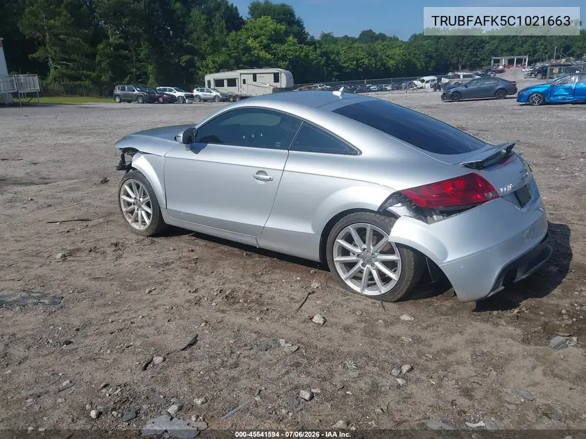 2012 Audi Tt 2.0T Premium Plus VIN: TRUBFAFK5C1021663 Lot: 45541594