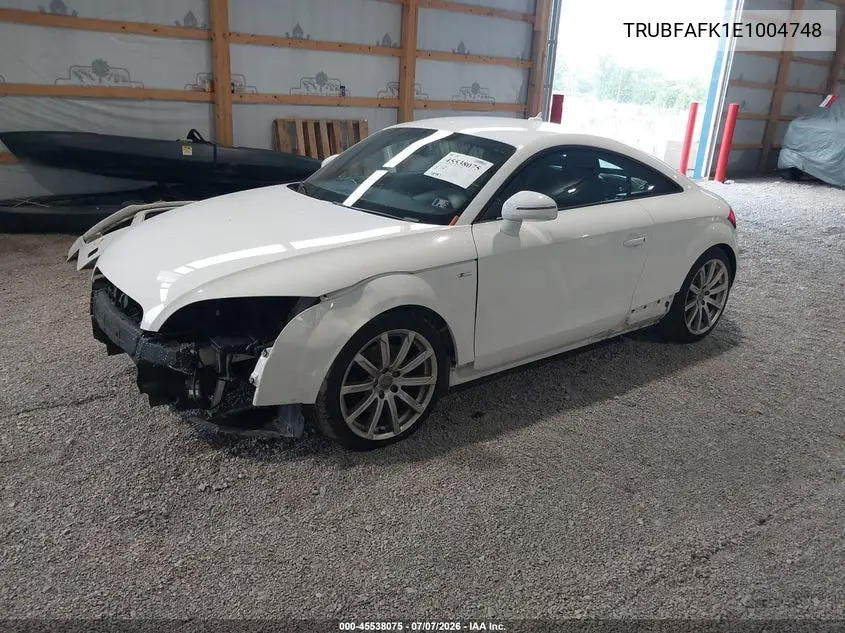 2014 Audi Tt 2.0T VIN: TRUBFAFK1E1004748 Lot: 45538075